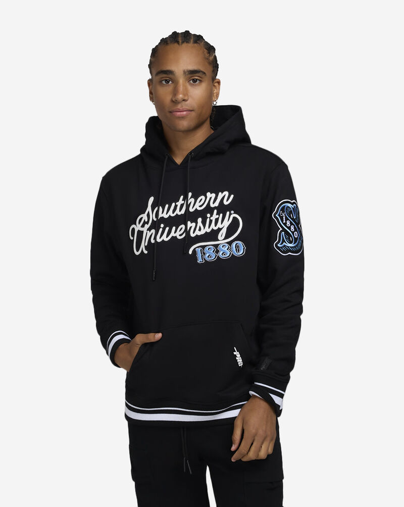 PRO STANDARD Southern  University Vintage Varsity Rib Fleece Pull Over Hoodie CSU571925-BLK Black 1
