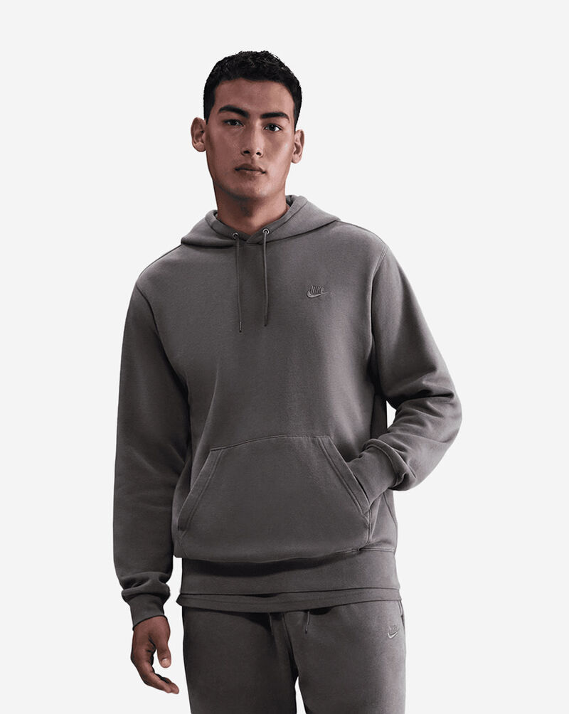 Nike NSW Club Washed Fleece Hoodie IQ1219-289 Brown 1