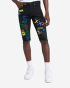 Cargo Art Doodle Denim Shorts