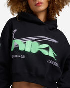 Nike Studio Fleece Medium Weight Cropped Oversized Pullover Hoodie IV4952-001 Black 3