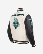 PRO STANDARD New York Liberty Retro Classic Rib Wool Varsity Jacket WNL670016-EBK cream 3
