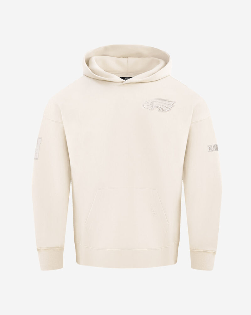 PRO STANDARD Philadelphia Eagles Neutral Drop Shoulder Fleece Pull Over Hoodie FPE548076-EGG cream 1