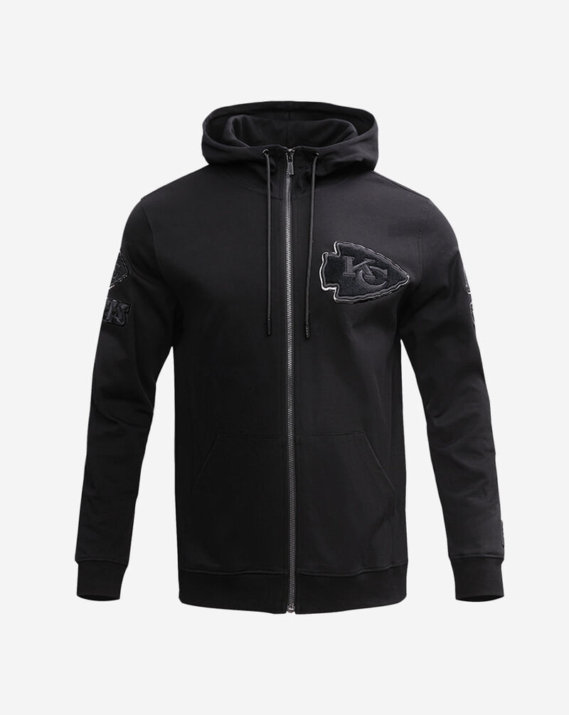 PRO STANDARD Kansas City Chiefs Triple Black Double Knit Full-Zip Hoodie FKC5410201-3BK Black 1