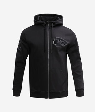 Kansas City Chiefs Triple Black Double Knit Full-Zip Hoodie