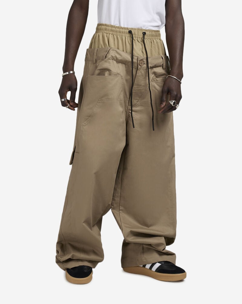 American Stitch Inner Boxer Layer Wide Leg Twill Pants SS25B907-KHA Beige 1