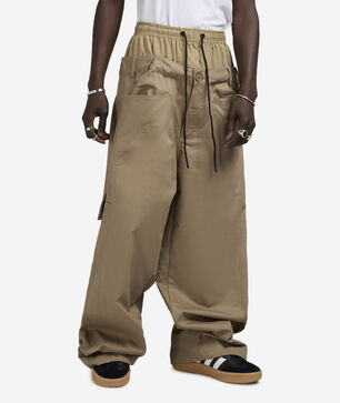 Inner Boxer Layer Wide Leg Twill Pants