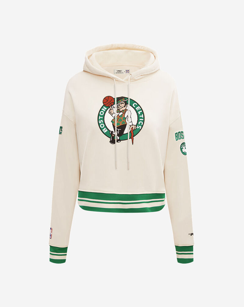 PRO STANDARD Boston Celtics Retro Classic Rib Cropped Fleece Pullover Hoodie BBCC515504-EKG cream 1