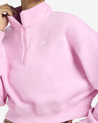 Nike Studio Fleece Medium Weight Oversized 1/4-Zip Cropped Top IM8501-621 Pink 3