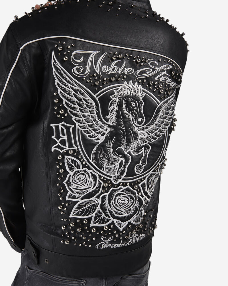 Smoke Rise Noble Steed PU Trucker Jacket WJ26S488SNZ-BLK Black 3