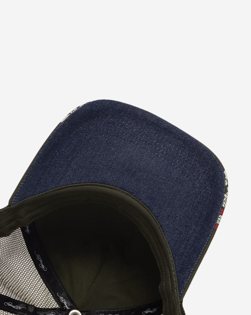 Ed Hardy Skull Trucker Hat EHH0001-77RS Green 4