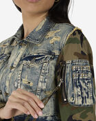 Cropped Denim Camo Sleeve Jacket