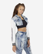 Cropped Racing Denim Jacket