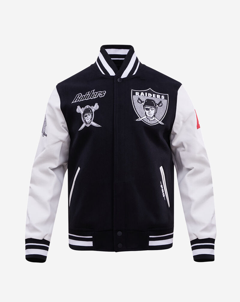 PRO STANDARD Las Vegas Raiders Retro Classic Rib Wool Varsity Jacket FOR643571-BLW Black 1