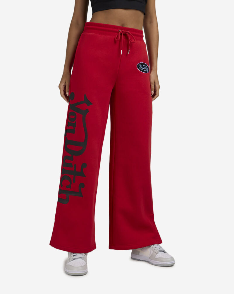 Von Dutch Fleece Wide Leg Pants 7VND3A7061 Red 1