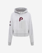 PRO STANDARD Philadelphia Phillies Classic Fleece Cropped Pull Over Hoodie  LPHC34590-HGR Grey 1