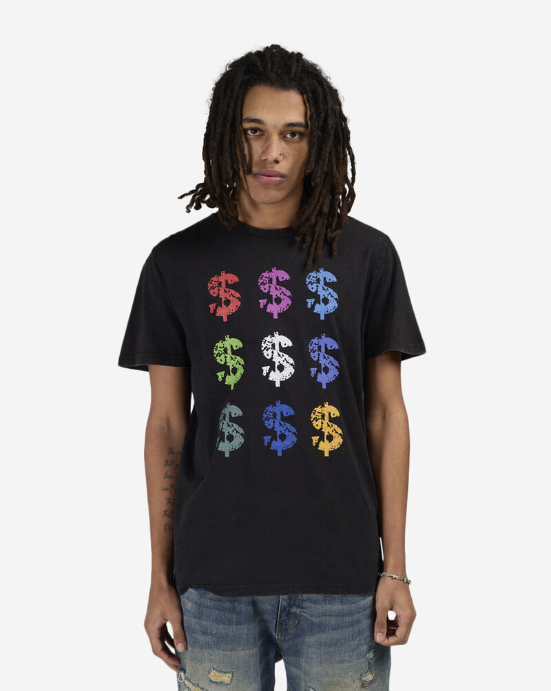 Mister Tee Multicolor Dollar Sign Tee MTUS480A-US-03054 Black 1