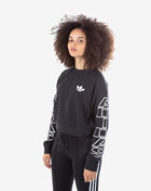 Cropped Letter Crewneck Sweatshirt