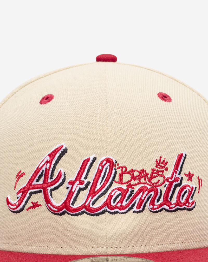 New Era 9Fifty Atlanta Braves Team Art 2-Tone Snapback Hat 60586765 Beige 2