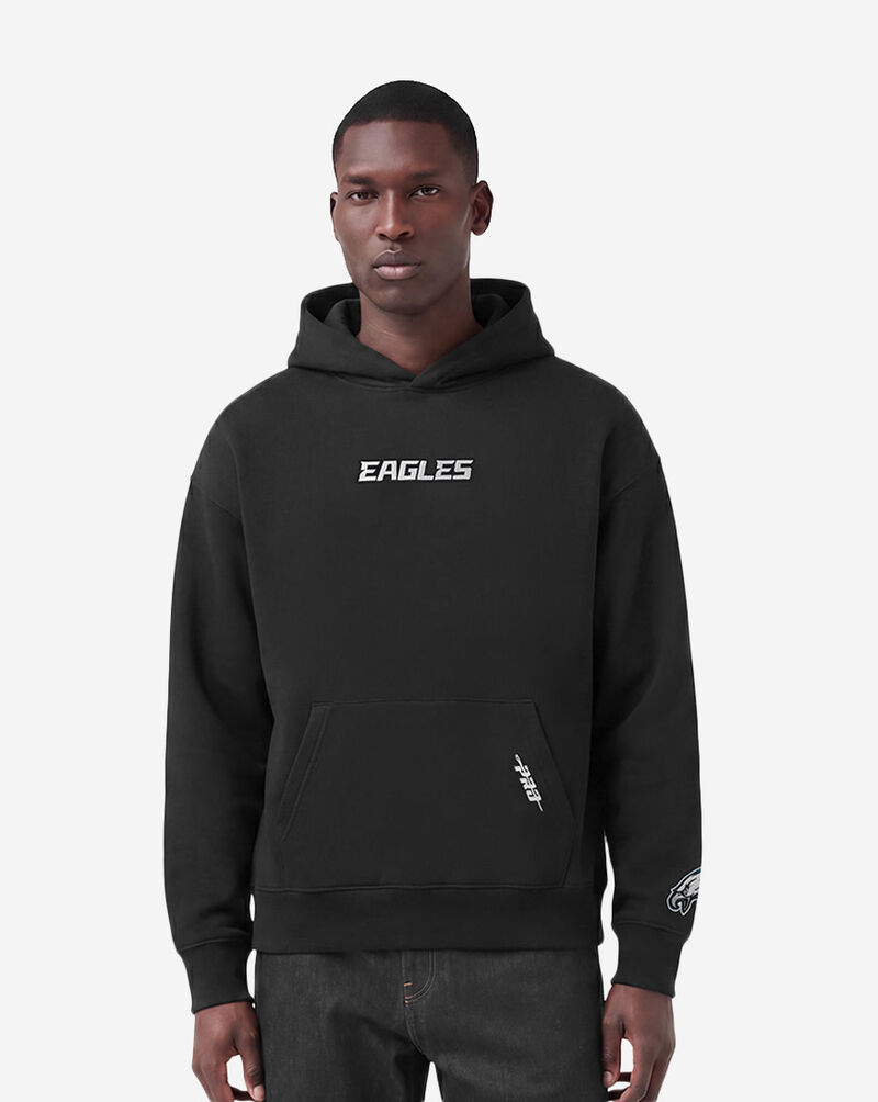 PRO STANDARD Philadelphia Eagles Wingspam Drop Shoulder Pull Over Hoodie FPE5410492-BLK Black 1
