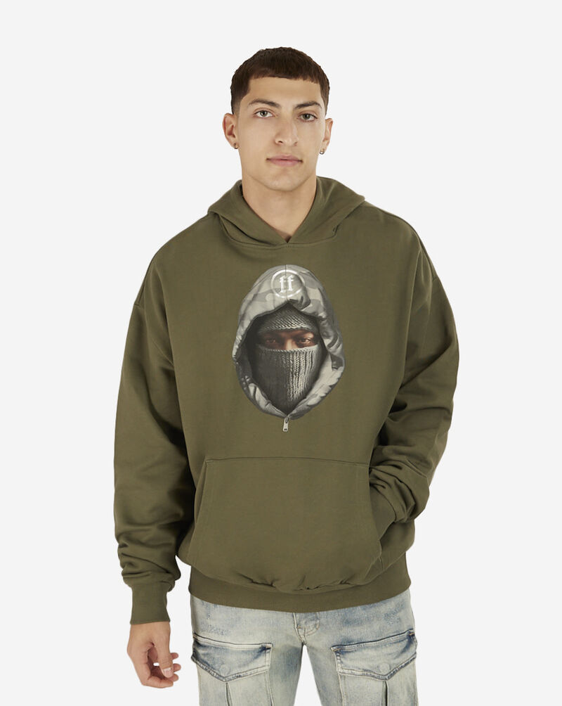 Forgotten Faces Camo Hoodie FOF0105-OLV Green 1