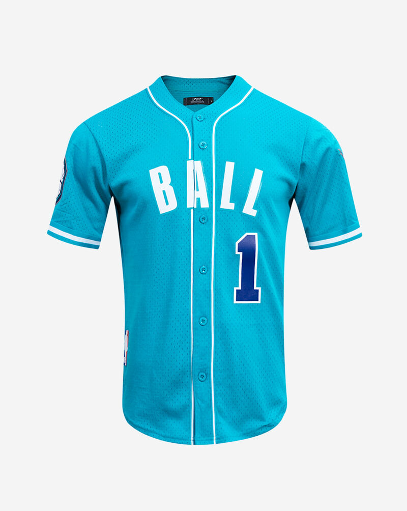 PRO STANDARD Charlotte Hornets Lamelo Ball Pullover #1 Mesh Button Up Shirt BCH157793-TEA Blue 1