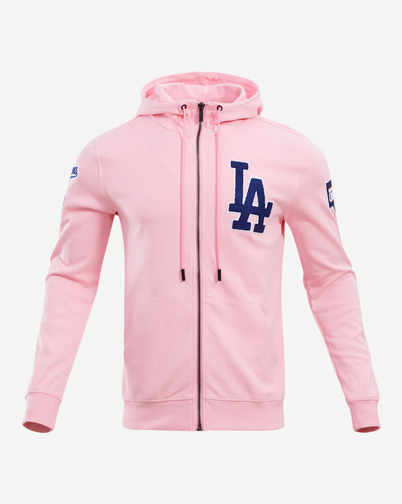PRO STANDARD Los Angeles Dodgers Classic Chenille Double Knit Full-Zip Hoodie LLD531899-PNK Pink 1