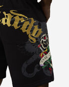 Ed Hardy Dagger Rose Fleece Shorts EHM8100-19A-BLK Black 3