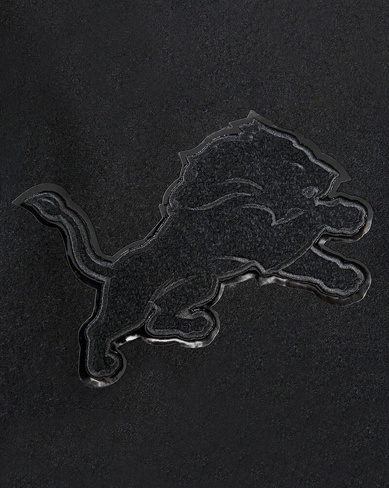 PRO STANDARD Detroit Lions Triple Black Wool Varsity Jacket FDL6410284-3BK Black 2