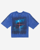 First Row Kids' Skull TBolt Rhinestone Terry Tee  FRBM3087S Blue 2