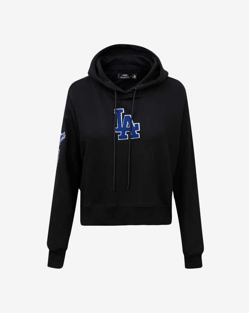 PRO STANDARD Los Angeles Dodgers Retro Classic Fleece Cropped Pullover Hoodie LLDC34405-BLK Black 1