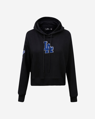 Los Angeles Dodgers Retro Classic Fleece Cropped Pullover Hoodie