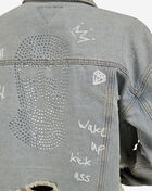 Trio Urban Ski Mask Rhinestone Denim Jacket W16-BLU Blue 3