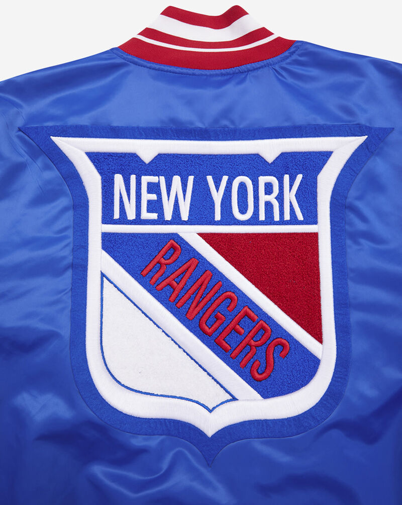 PRO STANDARD New York Rangers Retro Classic Rib Satin Jacket HNR667254-RYR Blue 4