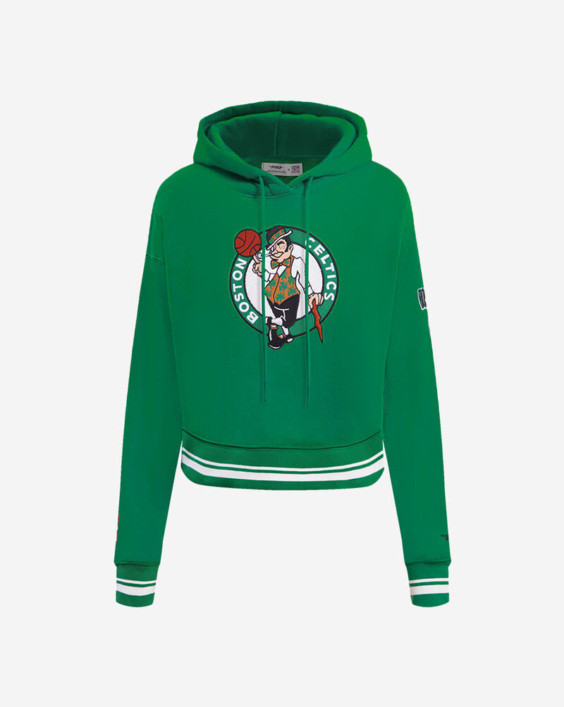 PRO STANDARD Boston Celtics Retro Classic Rib Cropped Fleece Pull Over Hoodie BBCC515504-KGR Green 1