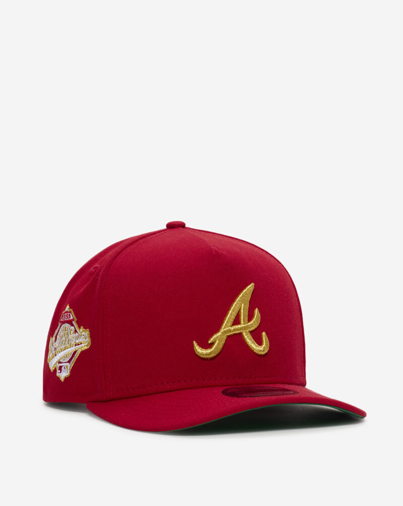 New Era 9Fifty Atlanta Braves Metallic  A-Frame Snapback Hat 70931932 Red 1