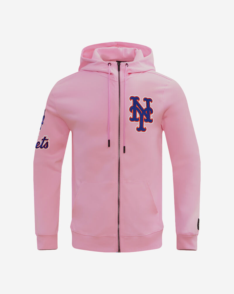 PRO STANDARD New York Mets Classic Chenille Double Knit Full-Zip Hoodie LNM531928-PNK Pink 1