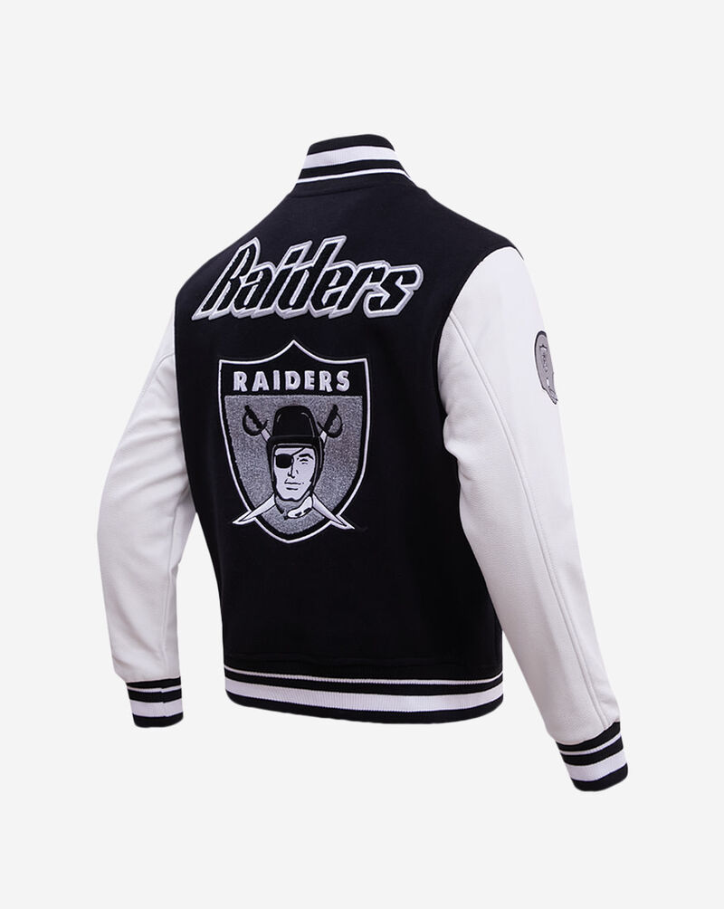 PRO STANDARD Las Vegas Raiders Retro Classic Rib Wool Varsity Jacket FOR643571-BLW Black 3