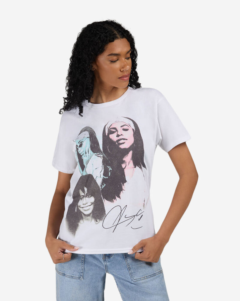 Graphic Tees Aaliyah Mashup Tee ALH153827 White 1