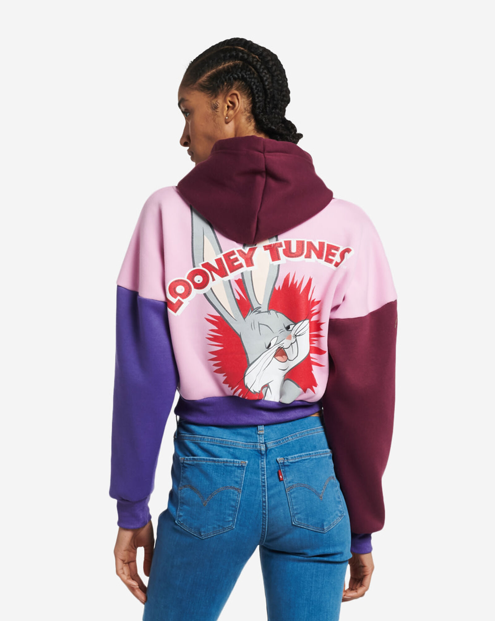 Looney tunes cropped hoodie Clearance