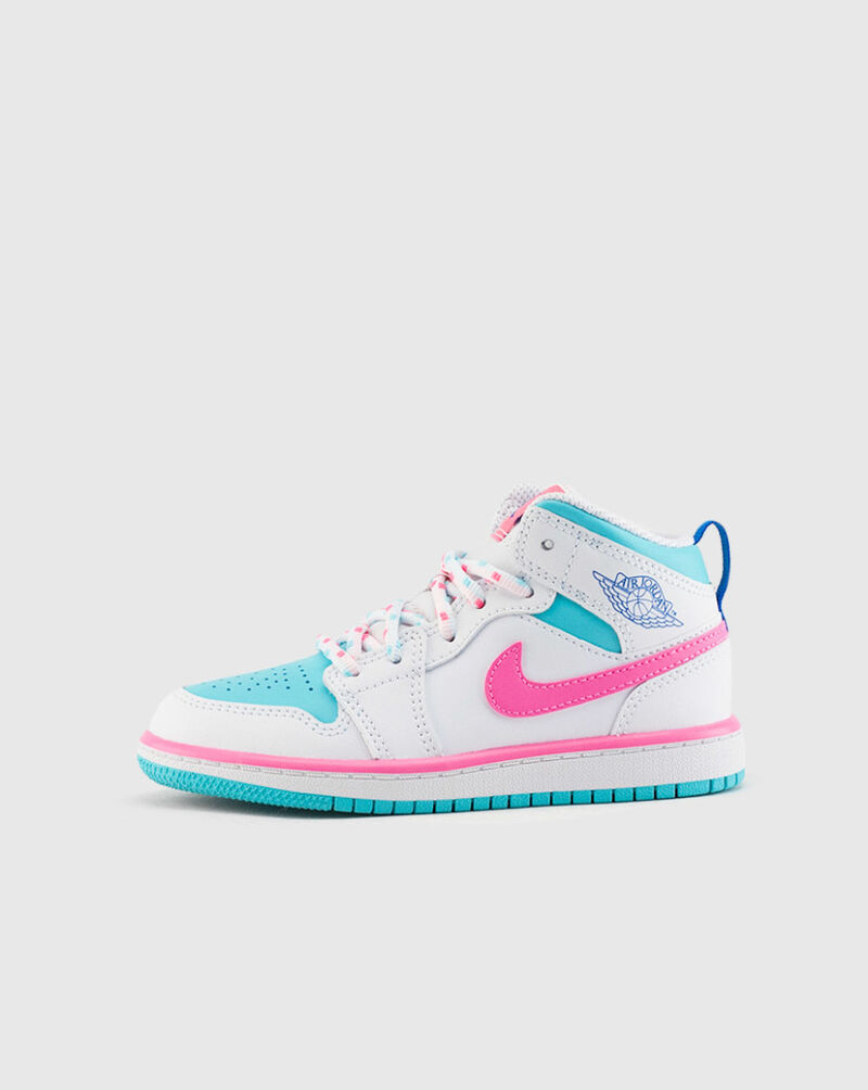Jordan Preschool Air Jordan 1 Mid 640737-102 White 1