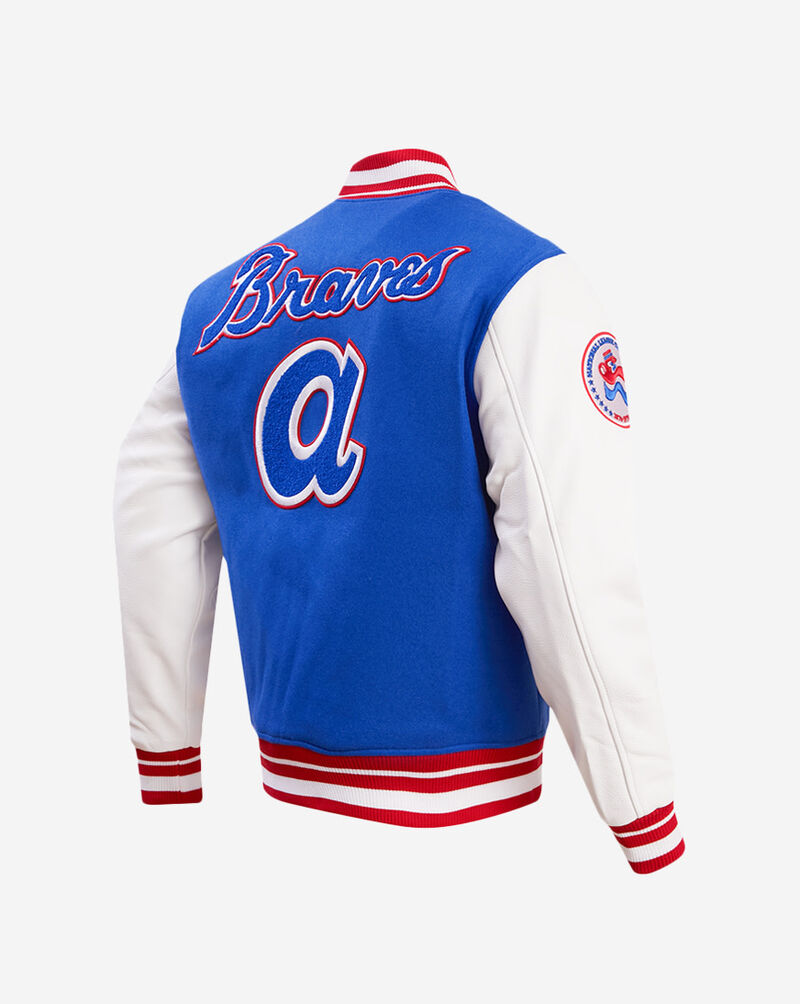 PRO STANDARD Atlanta Braves Retro Classic Rib Wool Varsity Jacket LAB635515-RYR Blue 3