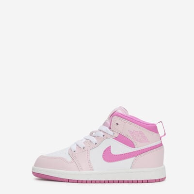 Jordan 1 Mid 'Pearl Pink White' Little Kids' Shoes