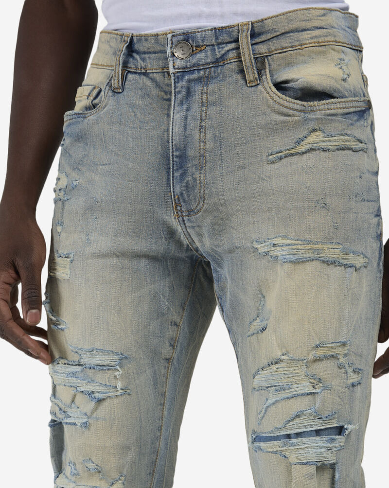 Jordan Craig 5Pkt Rip Repair Jeans JS3208-ICED Blue 3