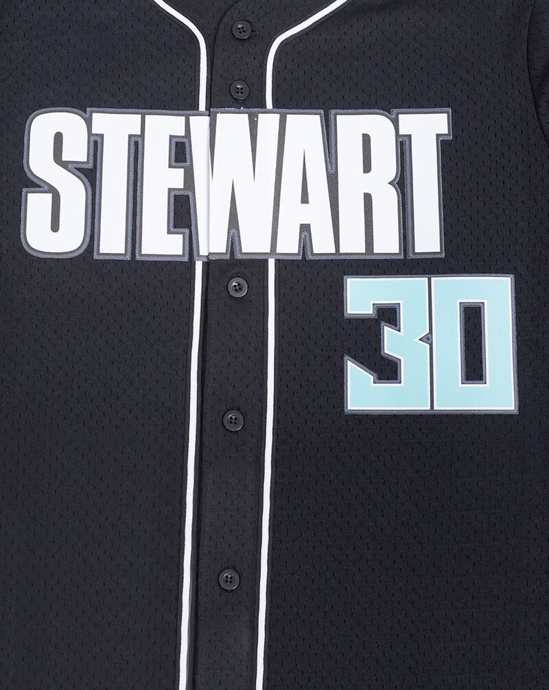 PRO STANDARD New York Liberty Breanna Stewart #30 Classic Mesh Button-Down Shirt WNL170298-BLK Black 2