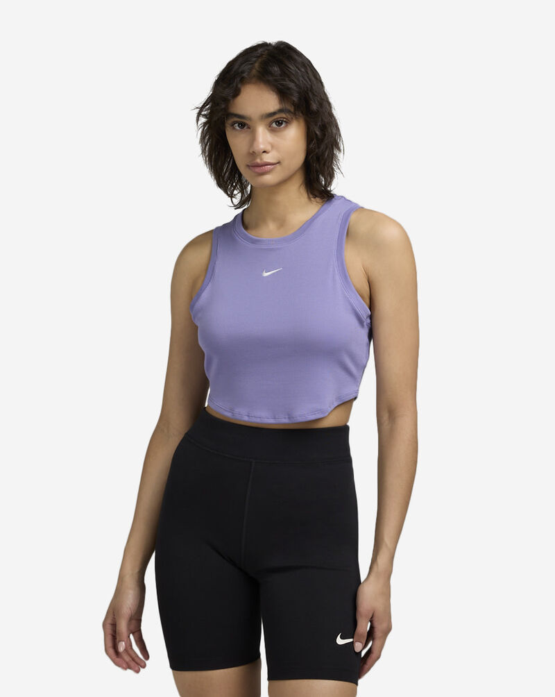 Nike Chill Knit Cropped Mini-Rib Tank Top FB8279-527 Purple 1