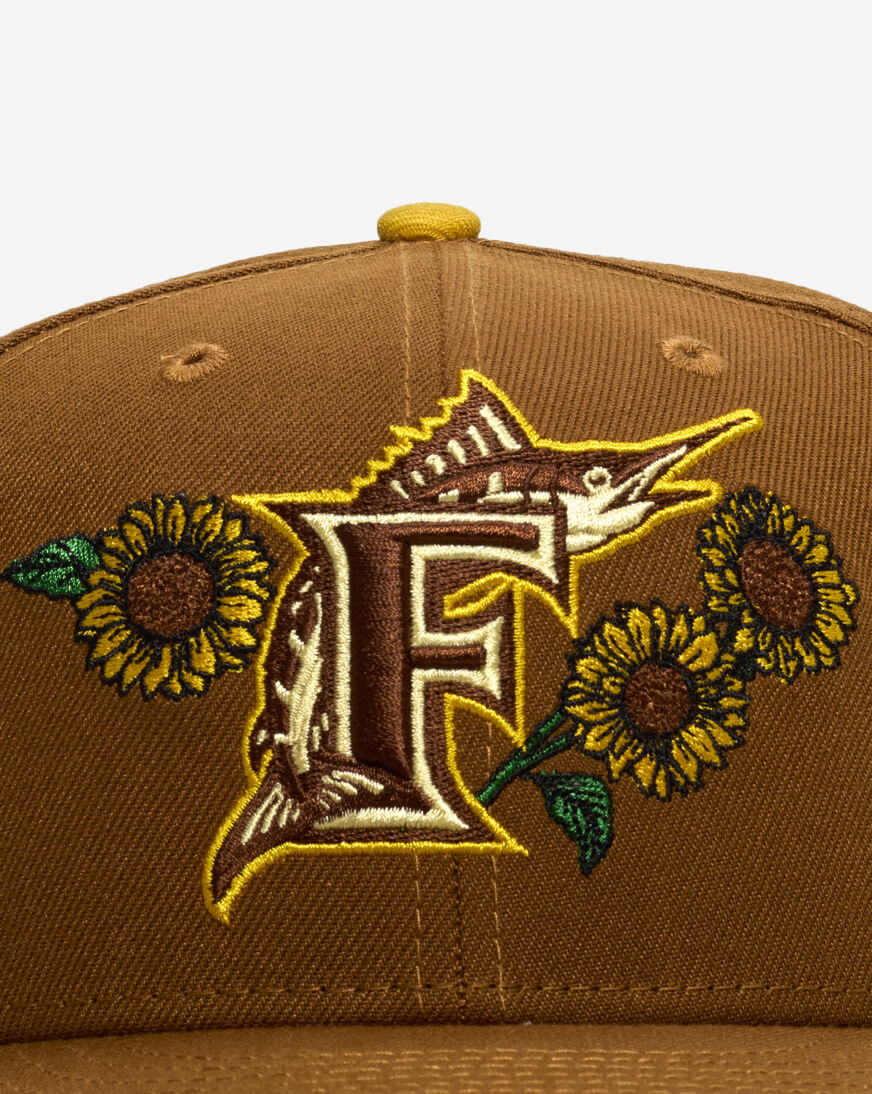 Shop New Era 59Fifty Florida Marlins Sunflower Fitted Hat 60949326