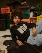 Madeline Fuzzy Logo Crewneck