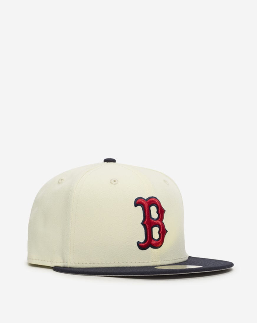 Shop New Era 59Fifty Boston Red Sox Core Fitted Hat 60956039 cream