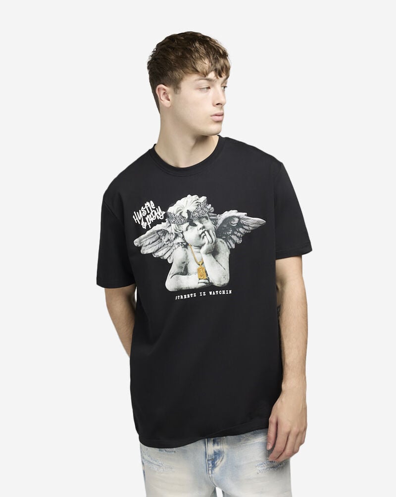 STREETZ IS WATCHIN Hustle Pray Tee SIW5079-BLK Black 1