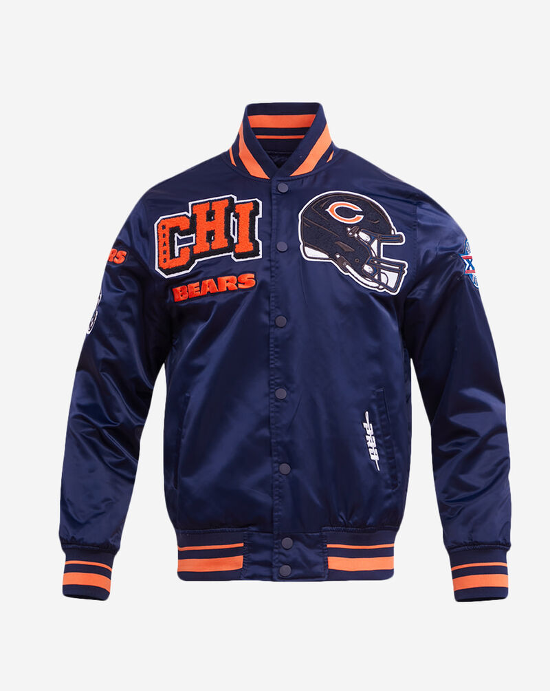 PRO STANDARD Chicago Bears Mash Up Rib Satin Jacket FCH6410396-MOM Blue 1